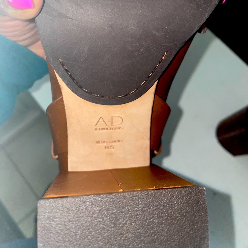 A D and daughter leather calf boots